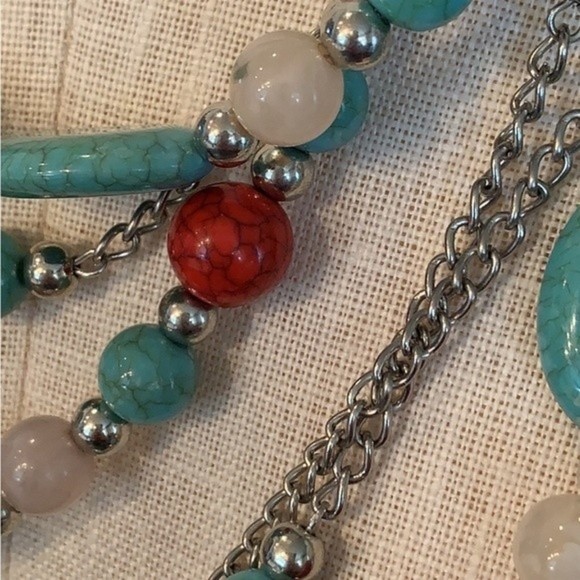 Multi Layer Southwestern Turquoise Statement Necklace # 204 - Picture 2 of 7